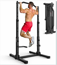JOROTO JU30 Foldable Adjustable Pull Up Bar Dip Station Power Tower Black 204kg