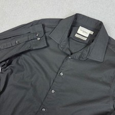 Goodfellow Mens Large 16-16 1/2 Black Slim Long Sleeve Button Down Dress Shirt