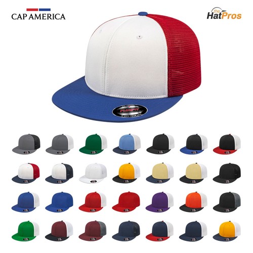 Cap America i8501 Flexfit 6 Panel Structured Performance Trucker Cap w/UV Guard