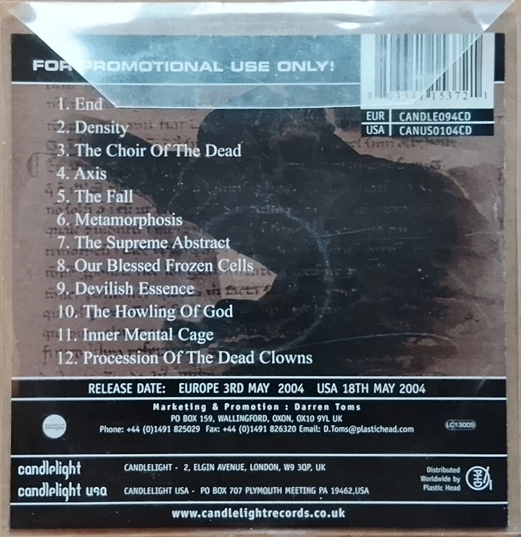 Blut Aus Nord ‎ PromoCD  The Work Which Transforms God   UK 2004  Candlelight R. - Bild 2 von 3