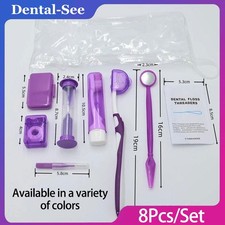 8Pcs/Kit Dental Teeth Floss Portable Orthodontic Toothbrush Oral Care Kit