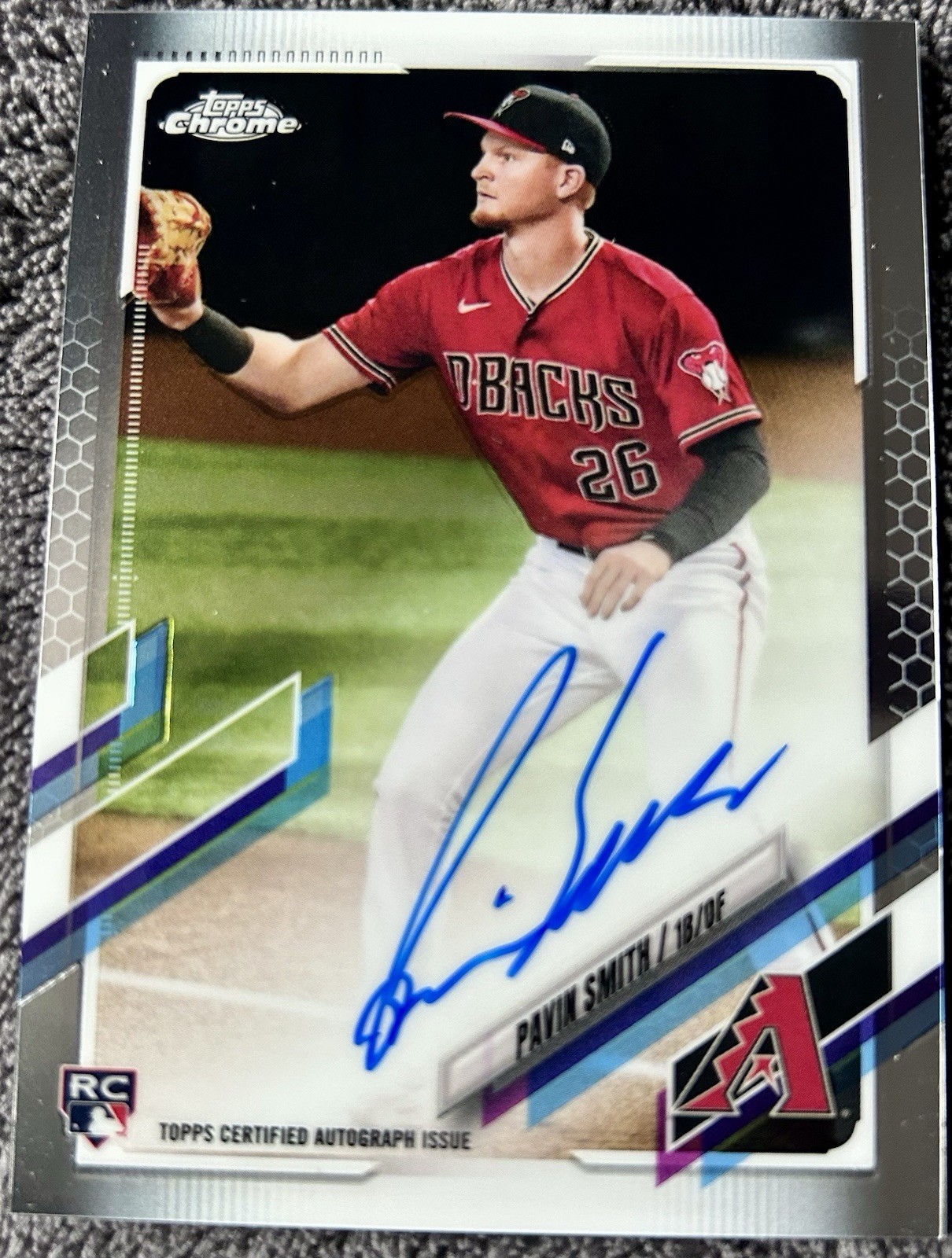 2021 Topps Chrome Pavin Smith RC Auto #RA-PS Arizona Diamondbacks