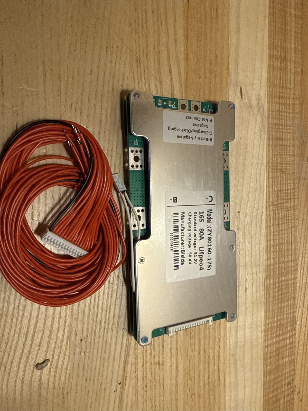 16S BMS 51.2V 80A Lifepo4 Battery Management System PCB Protection Board