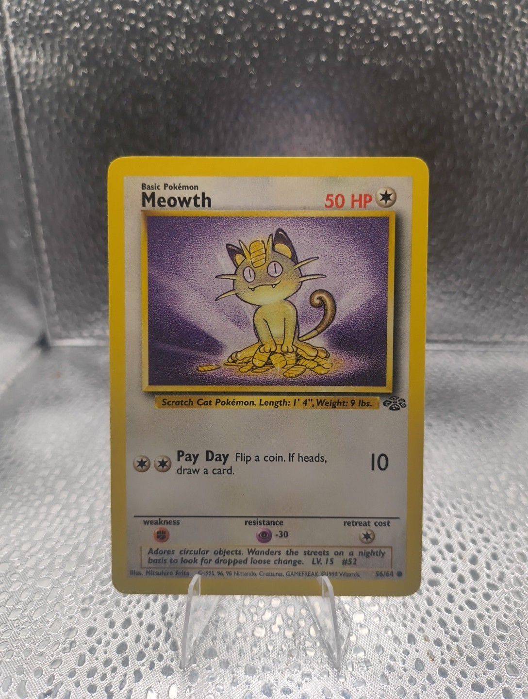 Meowth NM Pokemon 56/64 Jungle Vintage Normal Basic Near Mint Unlimited Regular