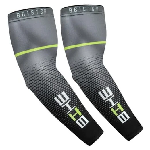 UV Sun Protection Cooling Compression Sleeves Arm Sleeves Men Large Black