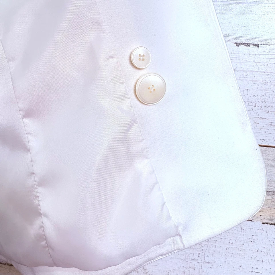 Apostrophe Stretch White Blazer Jacket Womens Size 6 Single Button Lapel - Image 4 of 4