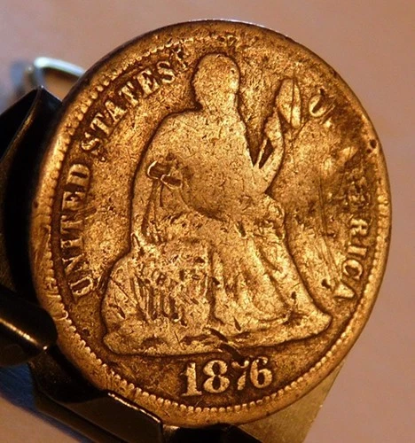 1876 cc  Seated Liberty Dime 90% Silver US Coin