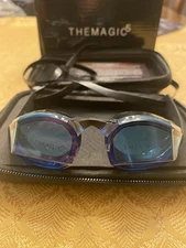 The Magic 5 Swim Goggles Blue Magic Zip Case Bundle Anti-Fog New  Free Shipping