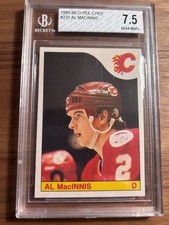 1985-86 O-Pee-Chee Premier #237 - Al MacInnis - Rookie Card - BGS 7.5 Near Mint+. rookie card picture