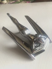 Vintage Nash Flying Lady Goddess Hood Ornament Chrome George Petty Rat Rod