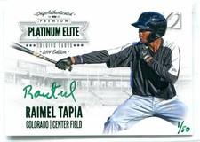 2014 Onyx Premium Raimel Tapia Platinum Elite GREEN INK AUTO RC 1/50 1/1