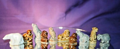Lot of 10 Wade Figurines Rose Tea bear elephant lion tiger wolf bunny owl beaver