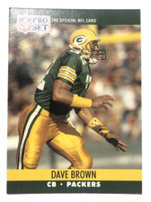 1990 NFL Pro Set Dave Brown 499 Green Bay Packers Football