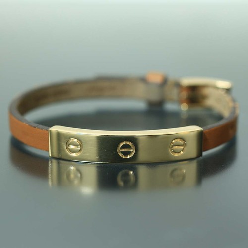 Leather Bracelet Yellow Gold D8764 