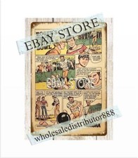 1972 retrotoy Skittle Bowl Roger Staubach COMIC AD metal tin sign