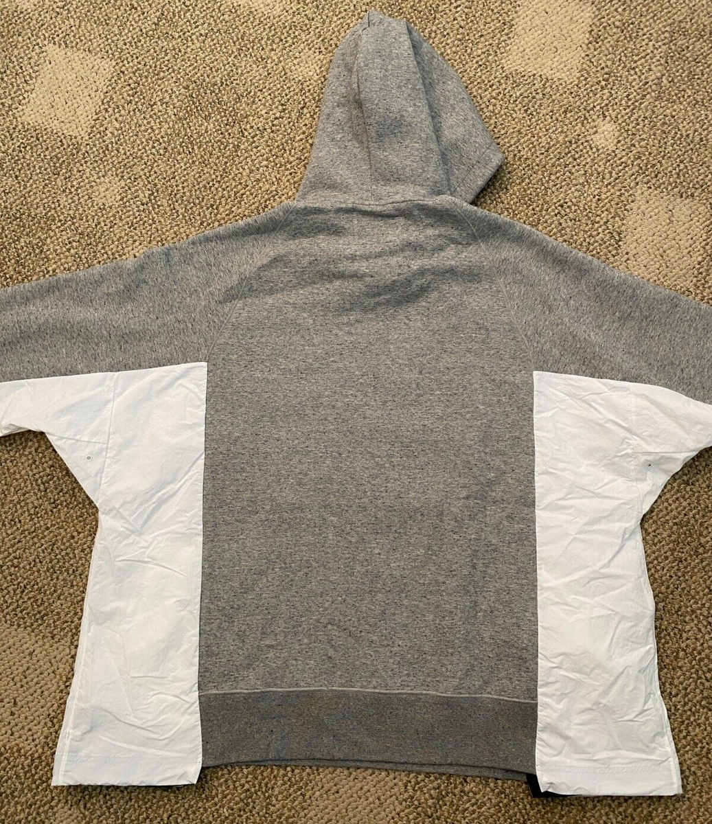 Nike X SACAI Hoodie Pullover Sweatshirt CV5727-063 Gray/White Mens