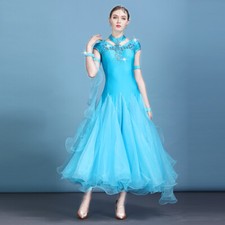 Latin Ballroom Dance Dress Modern Salsa Waltz Standard Long Dress N109 5 Colors