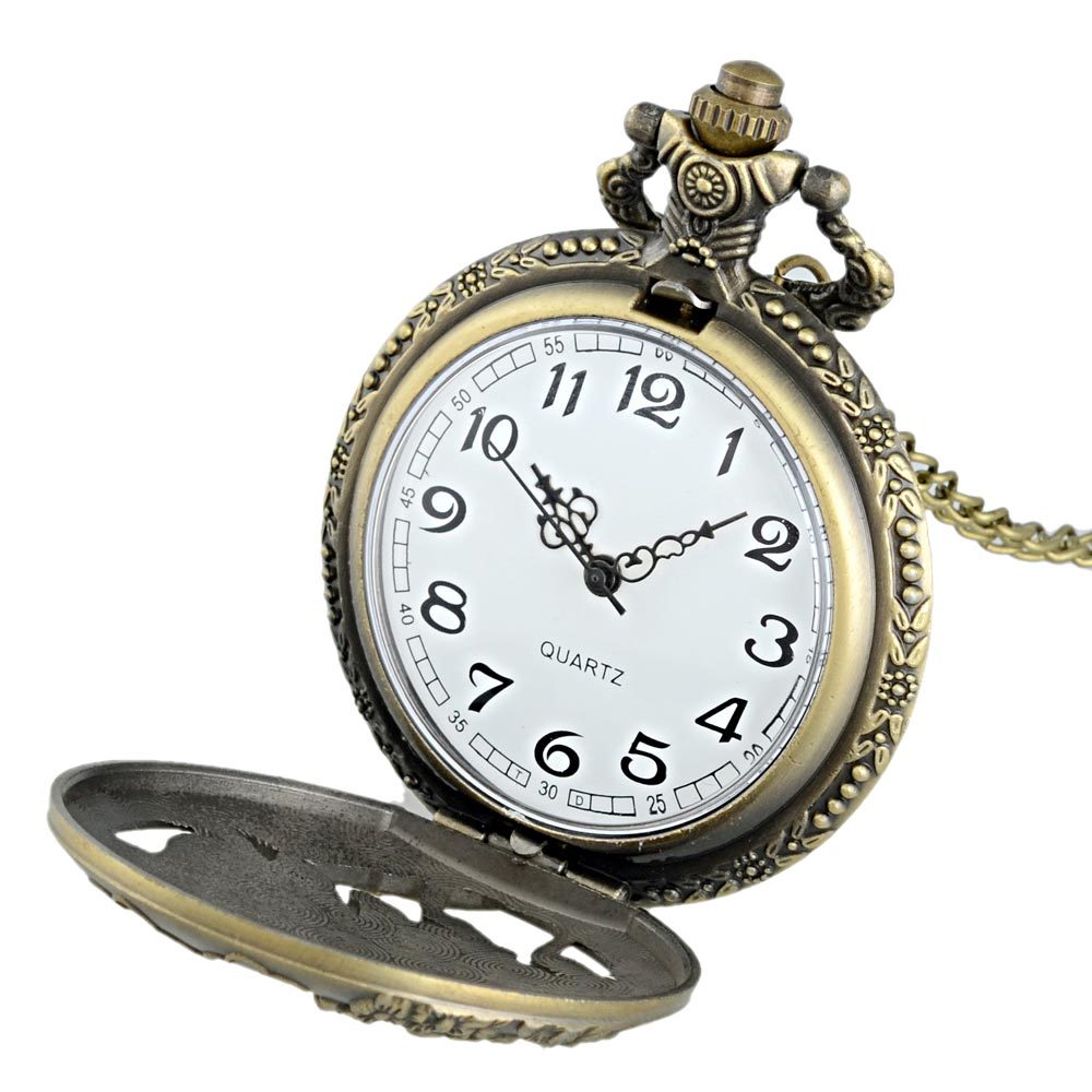 Vintage Bronze Rabbit Animal Pocket Watch Quartz Necklace Hollow Pendant Gift eBay