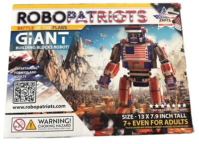 Robopatriots-Battle Of The Flags-Giant Building Blocks Robot-1240+ Parts-13x7.9