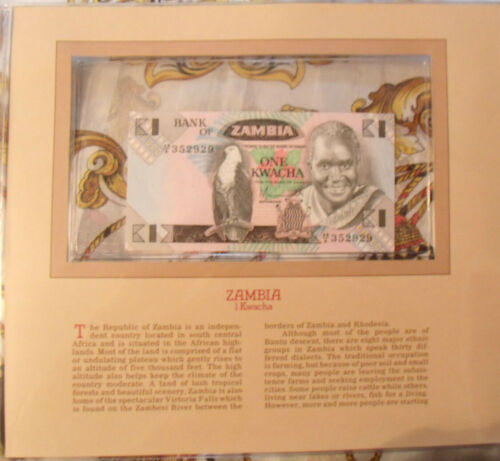 Najcenniejsze banknoty Zambia 1980 1 kwacha P 23a UNC prefiks 48/A - Zdjęcie 1 z 3