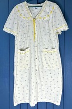 Vintage Floral Gingham Seersucker Nightgown House Coat XL Cottage Core Feminine