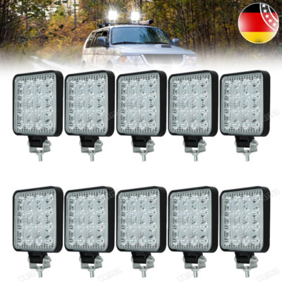 LED Arbeitsscheinwerfer KFZ 12V-24V Auto Flutlicht Traktor Scheinwerfer 48W DE
