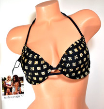 Women's MINKPINK Leopard Grid Underwire Cup Bikini Top Size L NWT