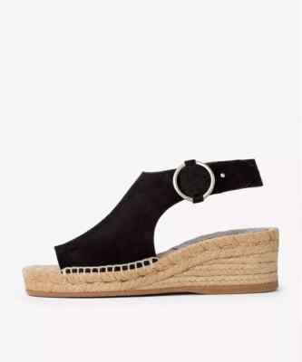 Rag & Bone Calla Espadrille Wedge Sandal Women 38.5 US 8.5 NWOB $395 Black Suede