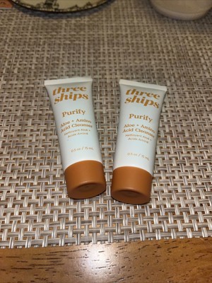 2 Three Ships Purify Aloe + Amino Acid Cleanser Travel Size 0.5 oz+ Ipsy Bag