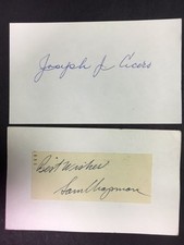 Sam Chapman 1938 Phil A's/Cle Signed & Mounted Cut with JSA Precertified
