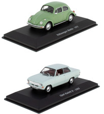 Lot de 2 Voitures Miniatures 1/43 Volkswagen Coccinelle + Opel Kadett - LCC5