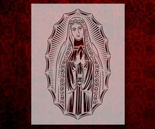 Virgin Mary Blessed Mother Stencil Reusable 8.5 x 11 Inches for Painting