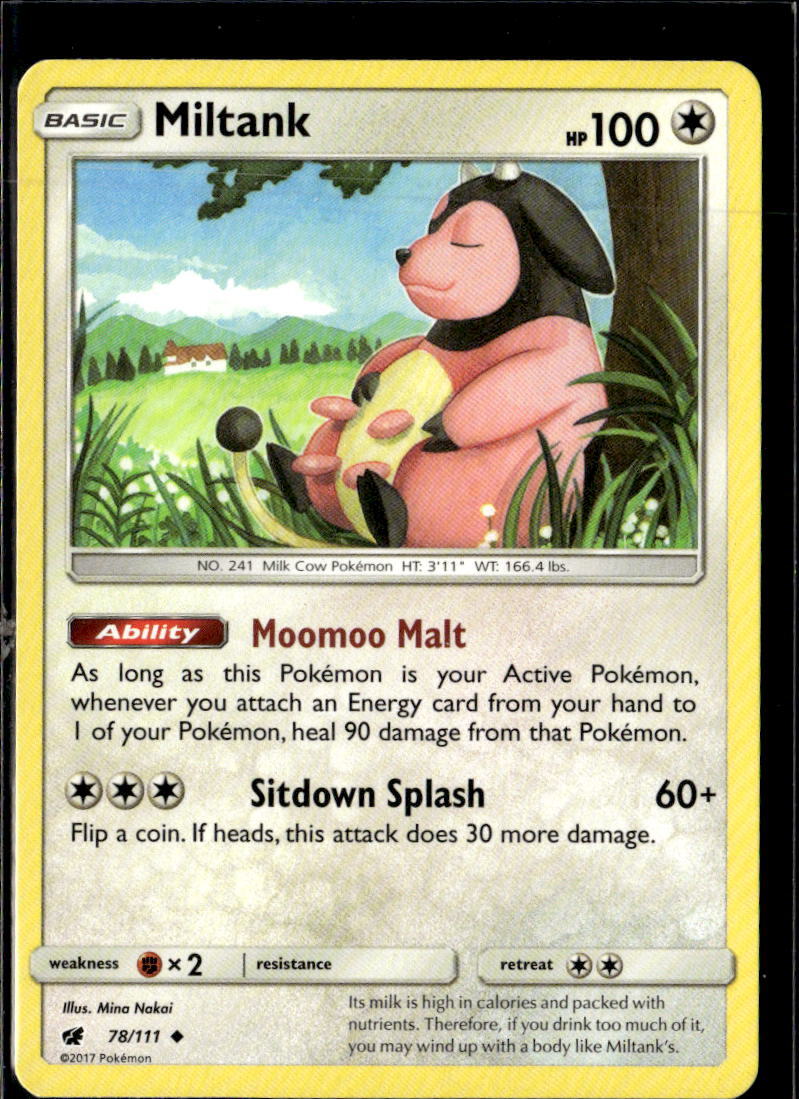 Pokemon Miltank 78/111 Crimson Invasion Non Holo Uncommon 3 Card Lot