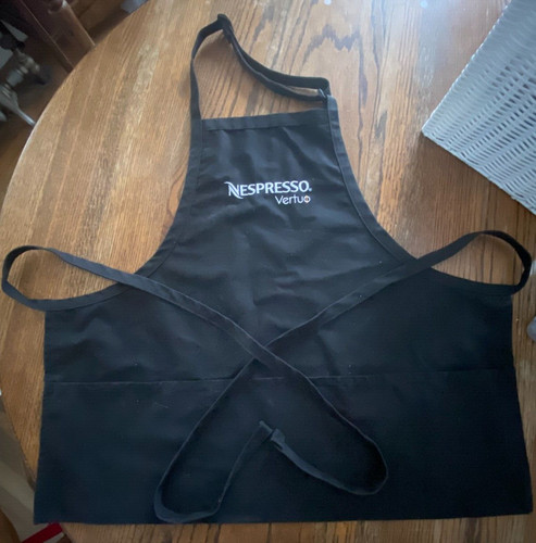 NESPRESSO Vertuo Coffee Advisor Bib APRON - Solid Black - 3 pocket - 24" Long