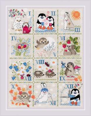 Riolis Counted Cross Stitch Kit Forest Calendar R1979