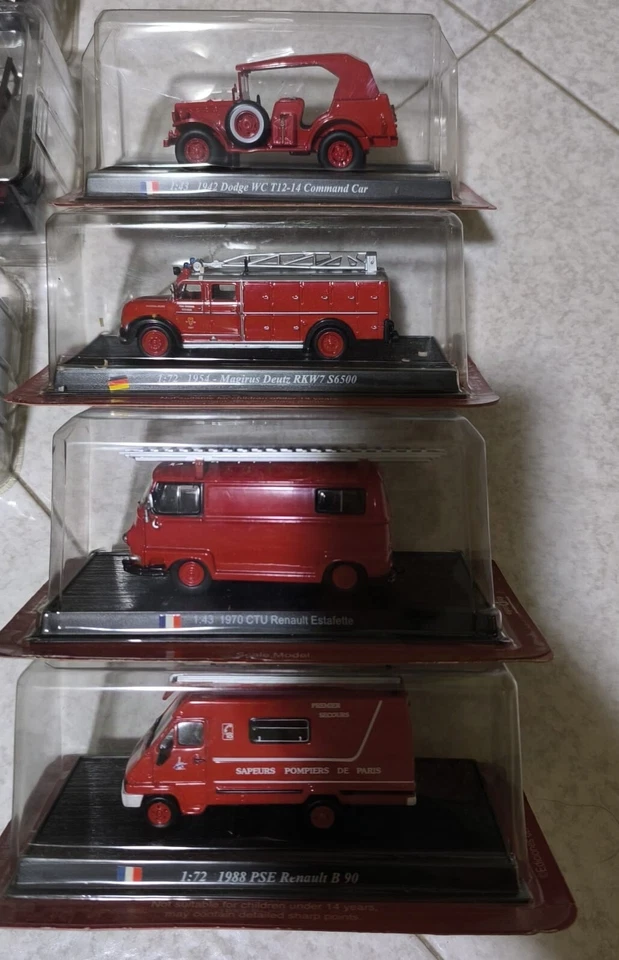 20 Modellini Camion Pompieri Edizione Del Prado - Immagine 3 di 4