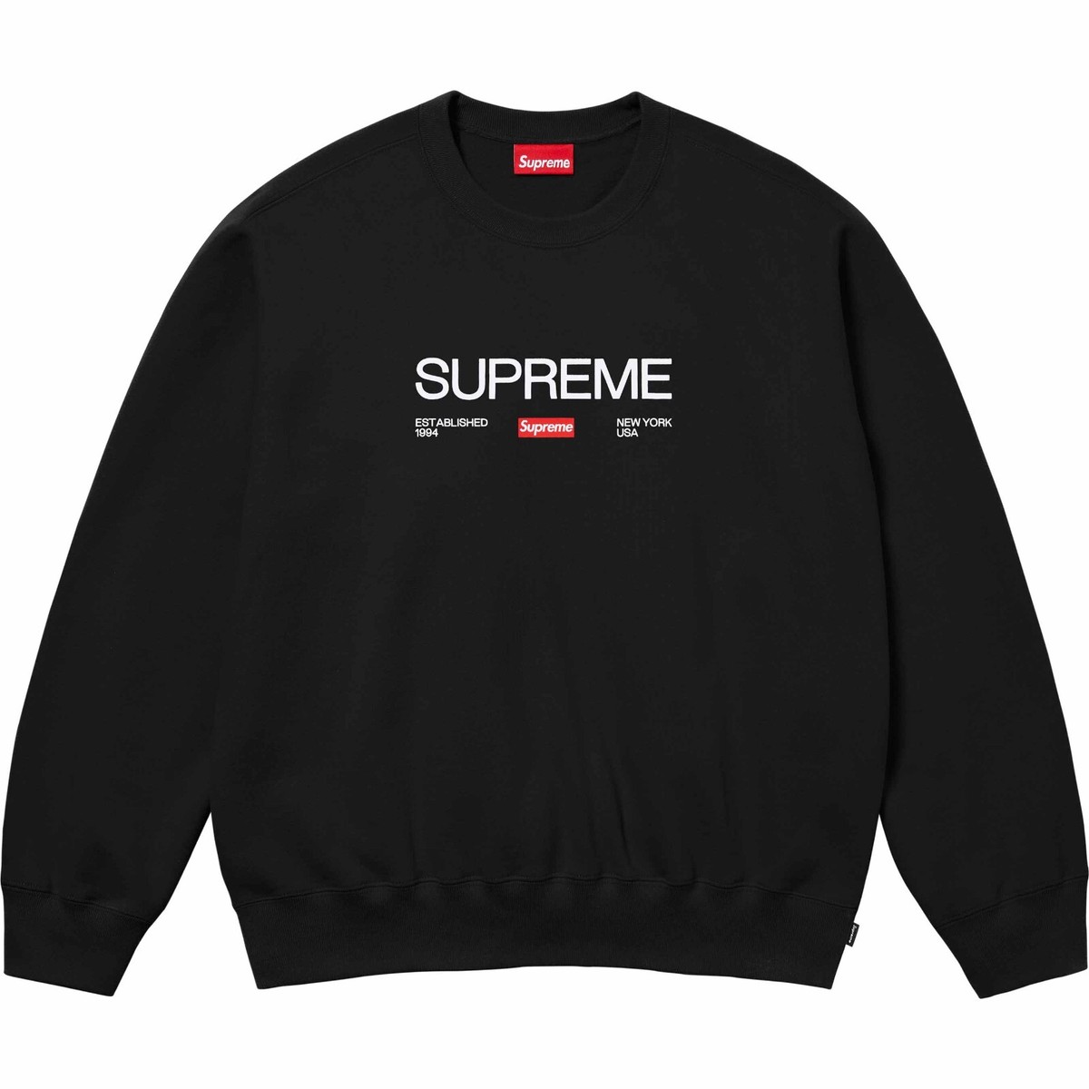 Supreme Established Crewneck Black (Size Small, Medium Supreme Established Crewneck Black (Size Small, Medium