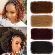 8" Afro Kinky 100 Human Hair bulk for Dreadlock Extensions Crochet Twist Braids