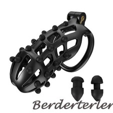 Male Cobra Chastity Cage Device Silicone Nails Men Resin Mamba Lock Belt 4 Rings