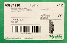 SCHNEIDER ELECTRIC A9F74110 Single Pole 10 AMP Acti9 Icon Circuit Breaker