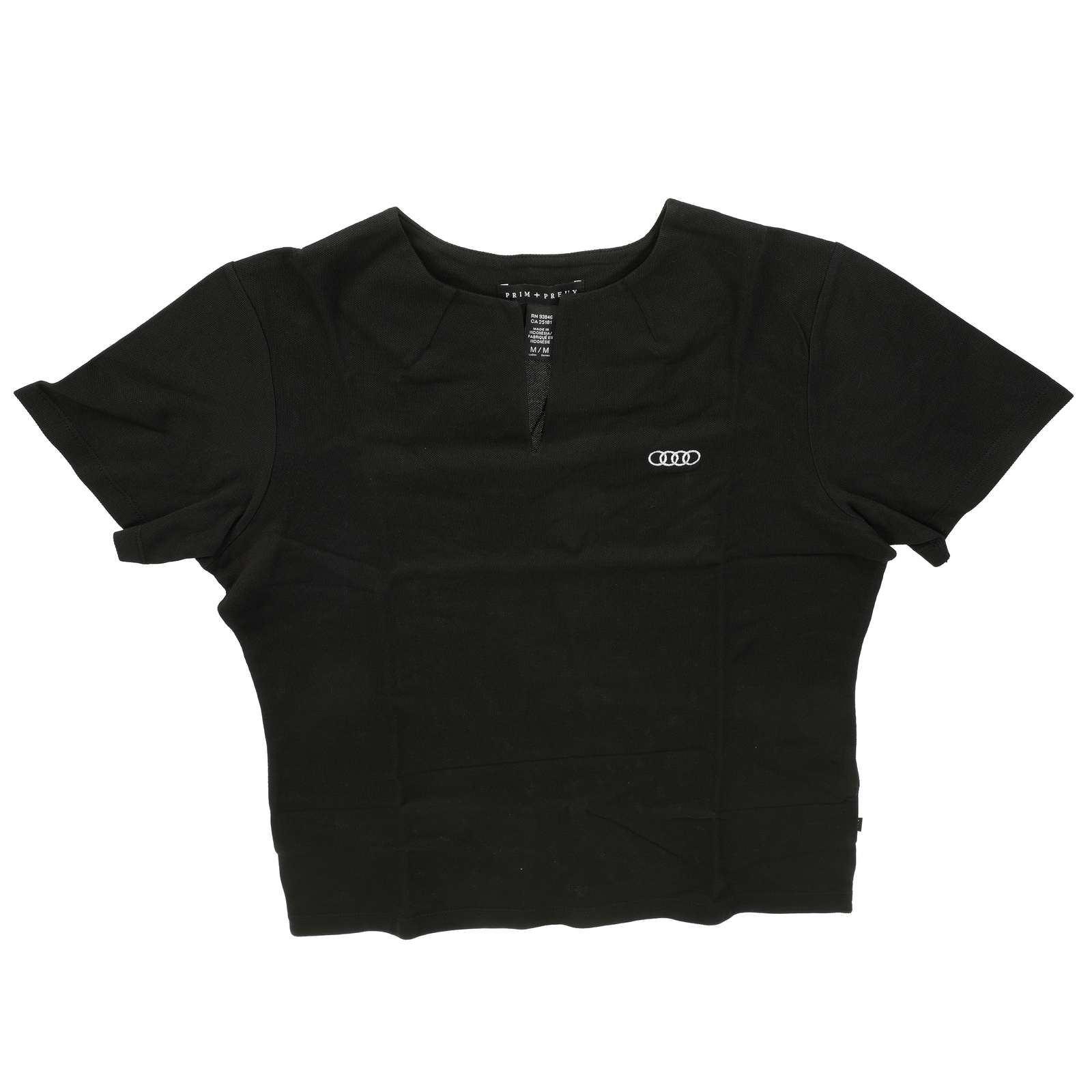 Camiseta negra con logo de Audi para mujer (Tamaño M)