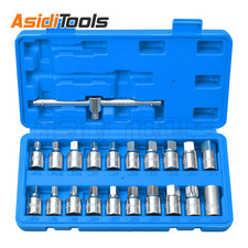 21tlg &Ouml;ldienst Schl&uuml;sselsatz &Ouml;lwechsel Werkzeug &Ouml;lwannenschl&uuml;ssel 3/8" 8-17mm