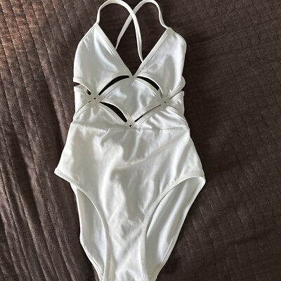 OYE Swimwear One Piece. White Size Small