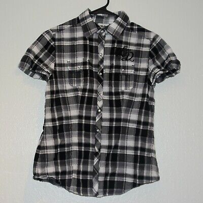 Harley Davidson Women’s Plaid Pearl Snap Embroidered Short Sleeve XS  Motorcycles | eBay
