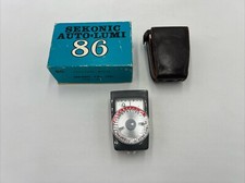 Vintage Sekonic Auto-Lumi Model 86 Light Meter W Leather Case and Box