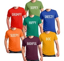 Disney 7 Dwarfs T-shirt Dwarf matching group family Halloween Costume Shirts