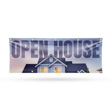 Open House 13 oz Vinyl Banner Sign with Metal Grommets Heavy-Duty Single-Sided