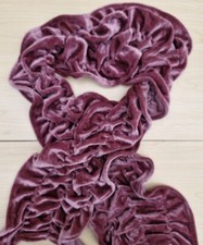 BNWT Plush Soft Velvet Pink Elasticated Ruffle Scarf L120  x W 18 cm