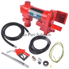 High Flow DC Fuel Pump 12 Volt w/Automatic Nozzle Heavy Duty Transfer Pump Red