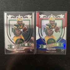 2021 Panini Prizm Draft Picks Red White Blue/Base Crusade Trey Lance Rookie #164